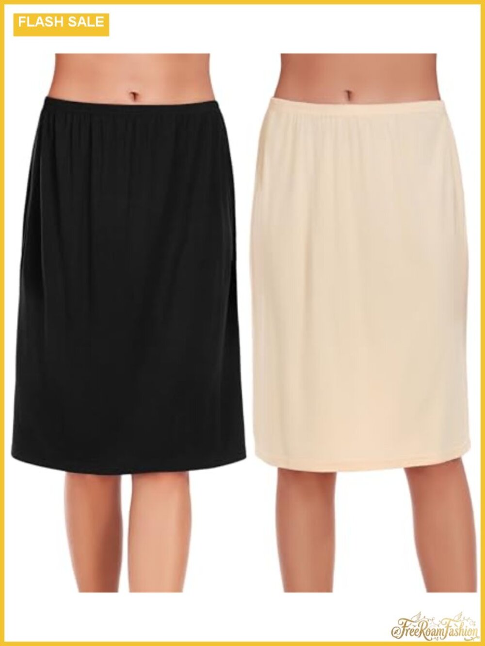 Women's 2 Pack Half Slips Soft Modal Anti-Static Underskirt S-3XL
